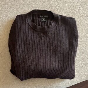 Italian Extra Fine Merino Wool Sweater Brown M
